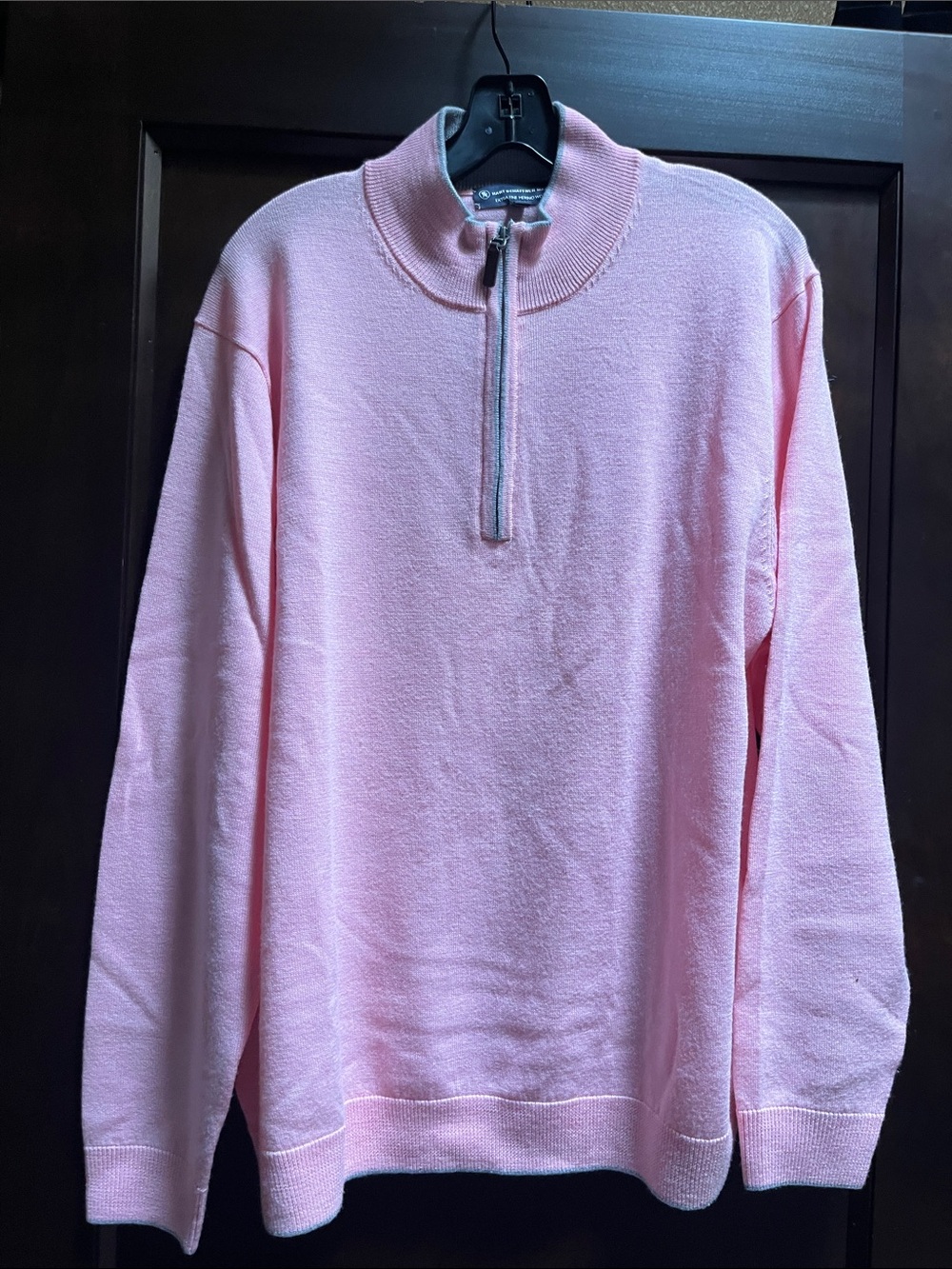 Hart Schaffner Marx Men's Light Pink Half-Zip Sweater